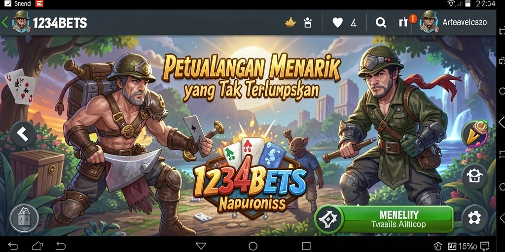 Screenshot gameplay 1234BETS yang menampilkan dunia petualangan yang memukau.