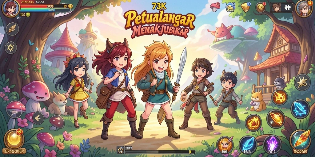 Screenshot tampilan gameplay 73K yang menakjubkan.