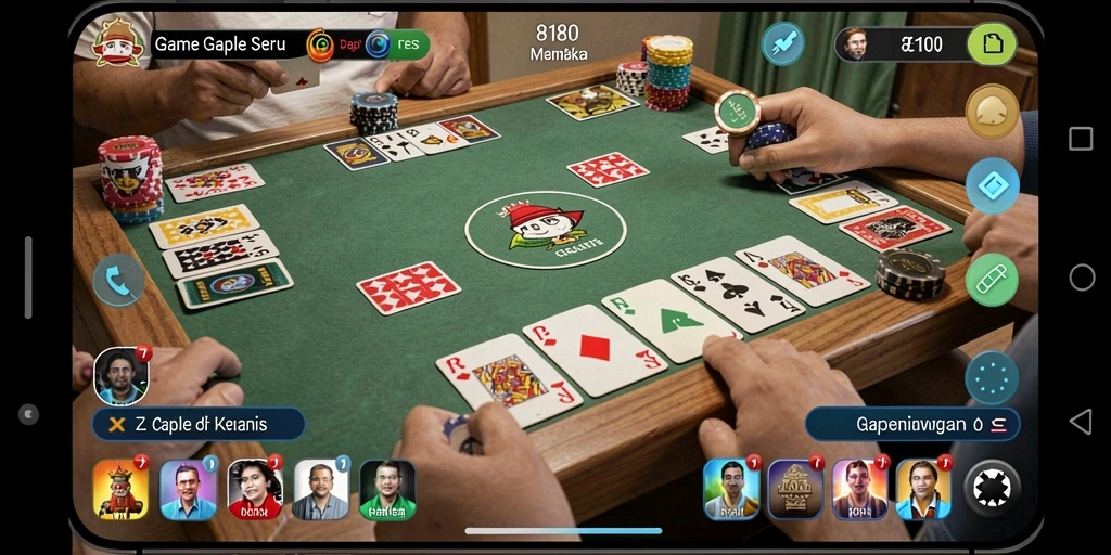 Tampilan gameplay Gaple yang seru dan interaktif di 8180.