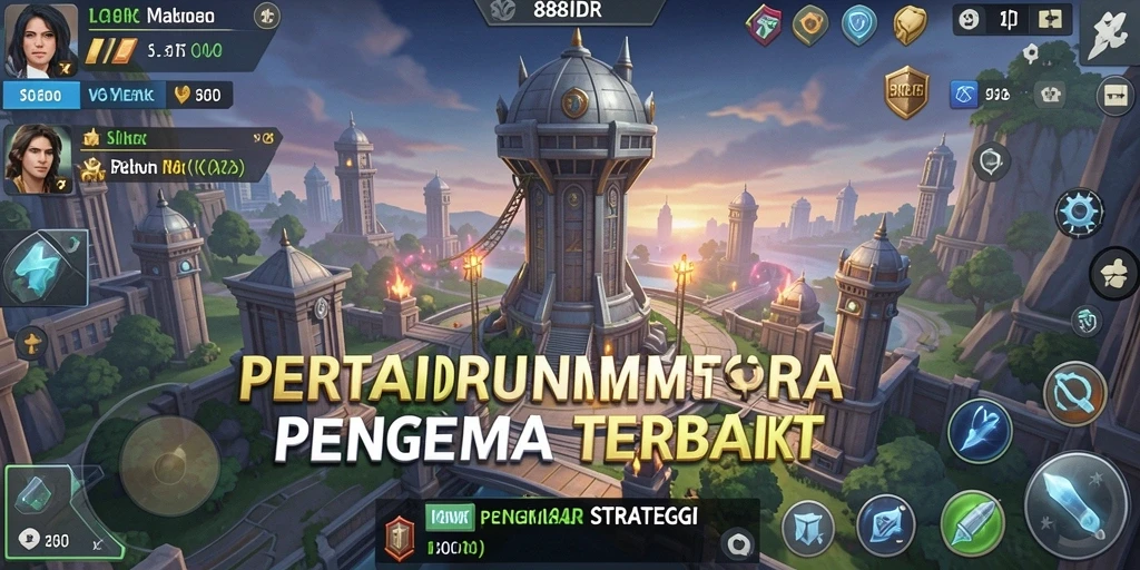 Tampilan gameplay seru dari menara pertahanan yang intens.