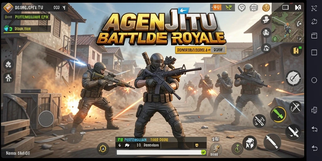 Tampilan gameplay AGENJITU saat pertempuran intens di arena.