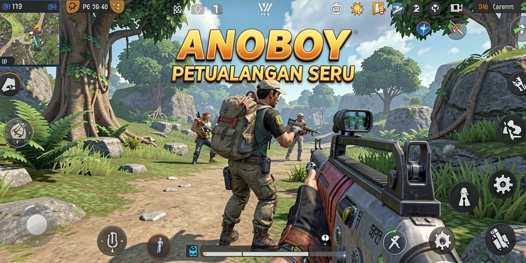 Gameplay mendebarkan ANOBOY dalam aksi pertempuran TPS.