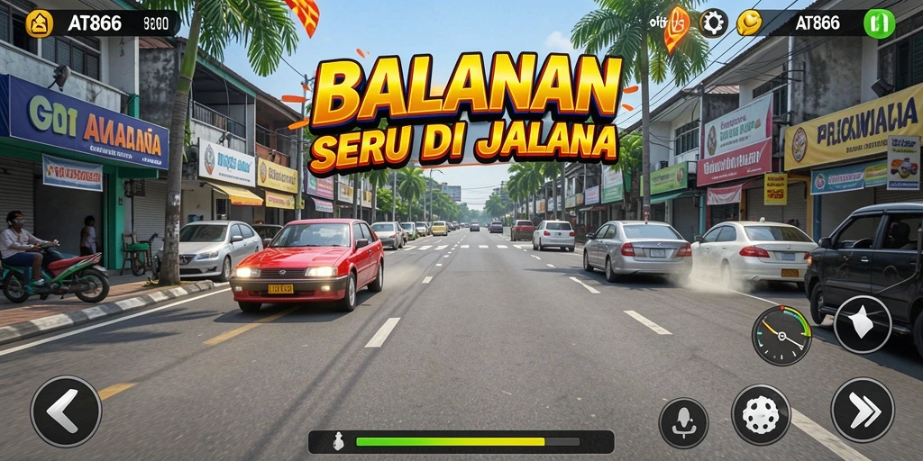 Tampilan gameplay balapan yang mendebarkan di AT866.