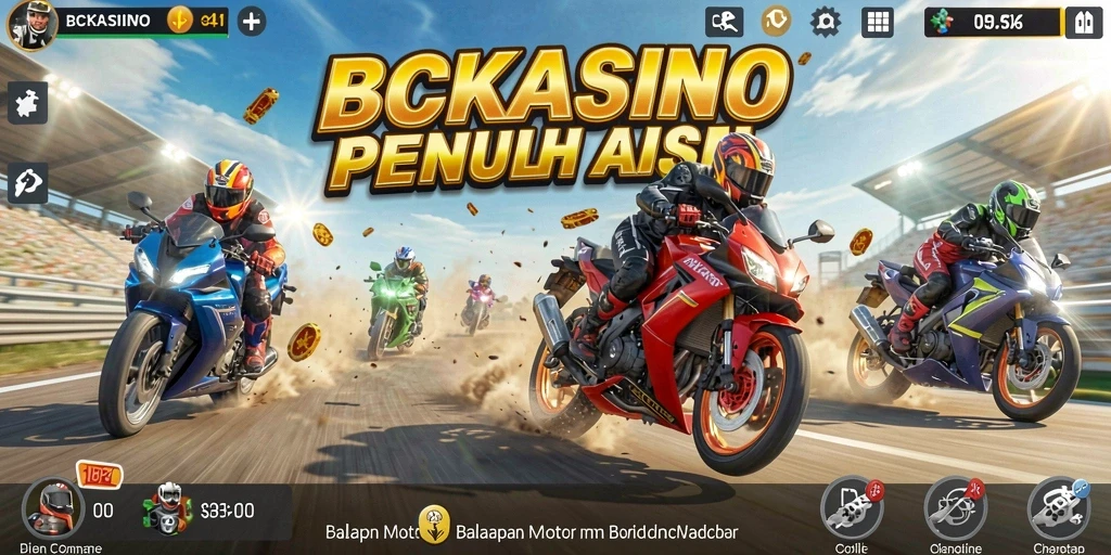 Gameplay balapan motor seru dan menantang di BCKASINO.