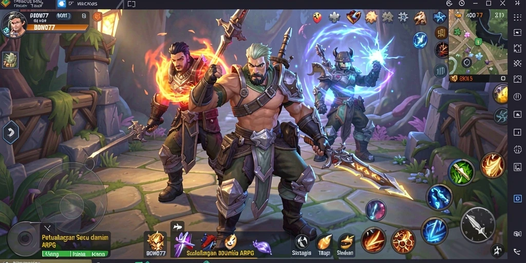 Tampilan gameplay ARPG yang mendebarkan di BOWO77.
