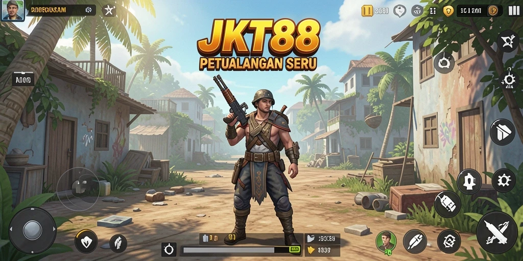 Screenshot JKT88 menampilkan suasana gameplay Open World yang mendebarkan.