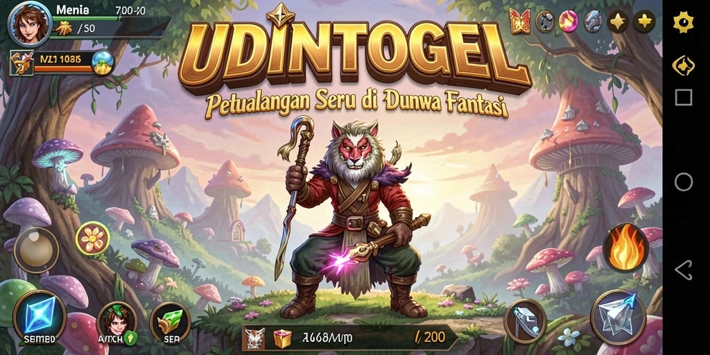 Tampilan gameplay petualangan yang mendebarkan di UDINTOGEL.