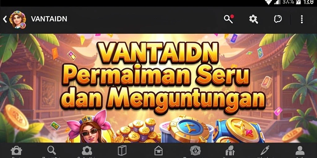 Tampilan menarik dari VANTAIDN saat memutar gulungan slot.