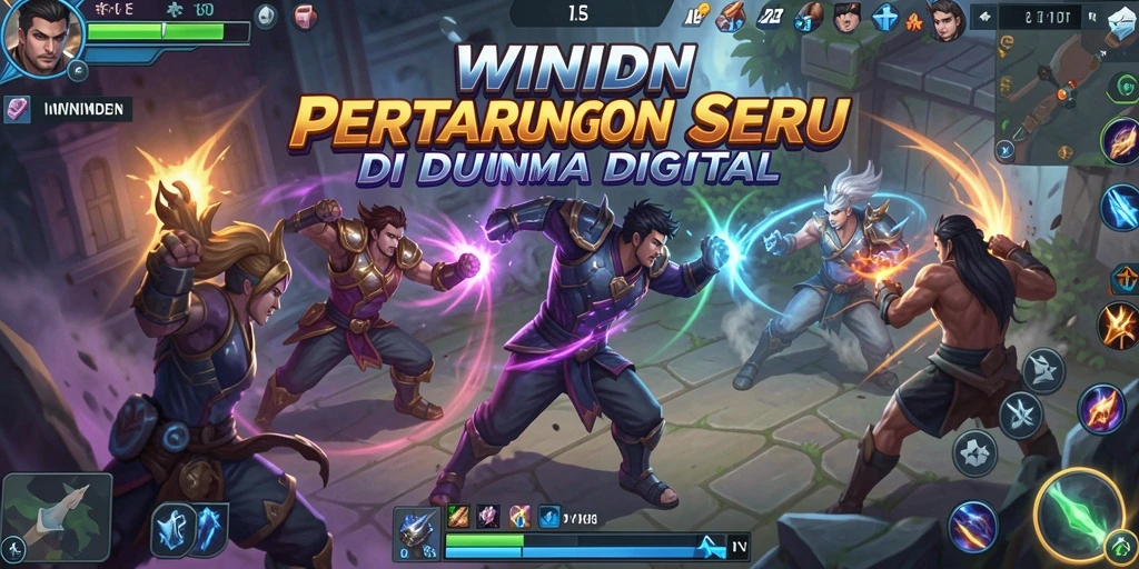 Screenshot menunjukkan aksi pertarungan seru dalam WINIDN.