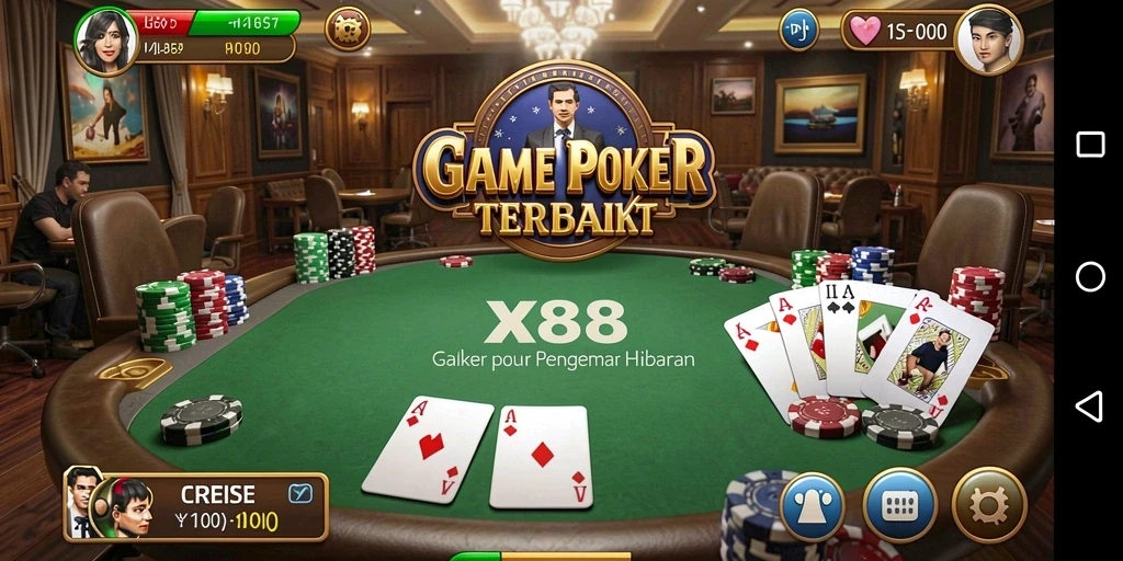 Tampilan gameplay Poker yang menarik dan penuh strategi.