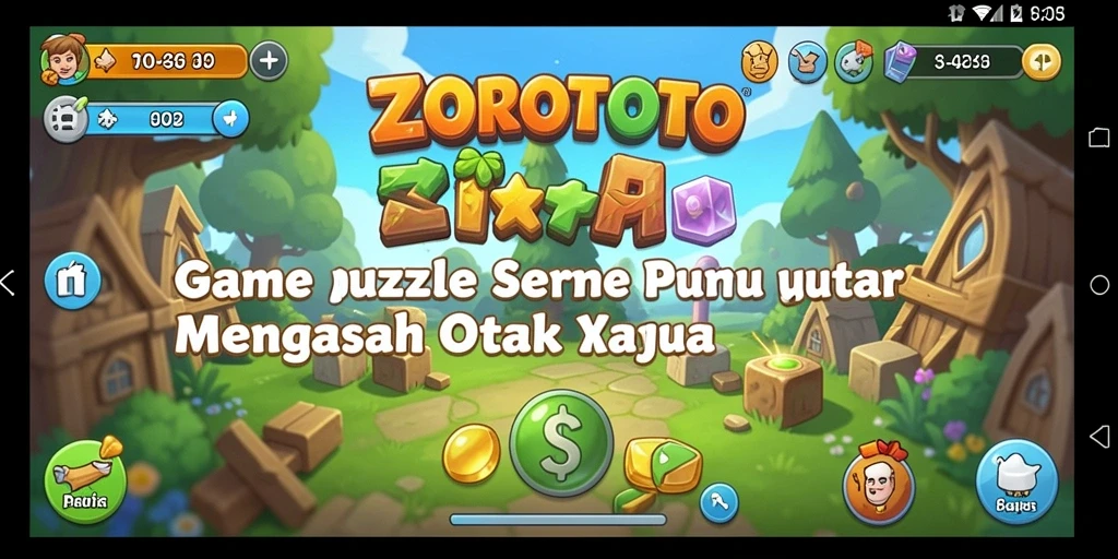 Screenshot gameplay ZOROTOTO menampilkan tantangan puzzle yang menarik.